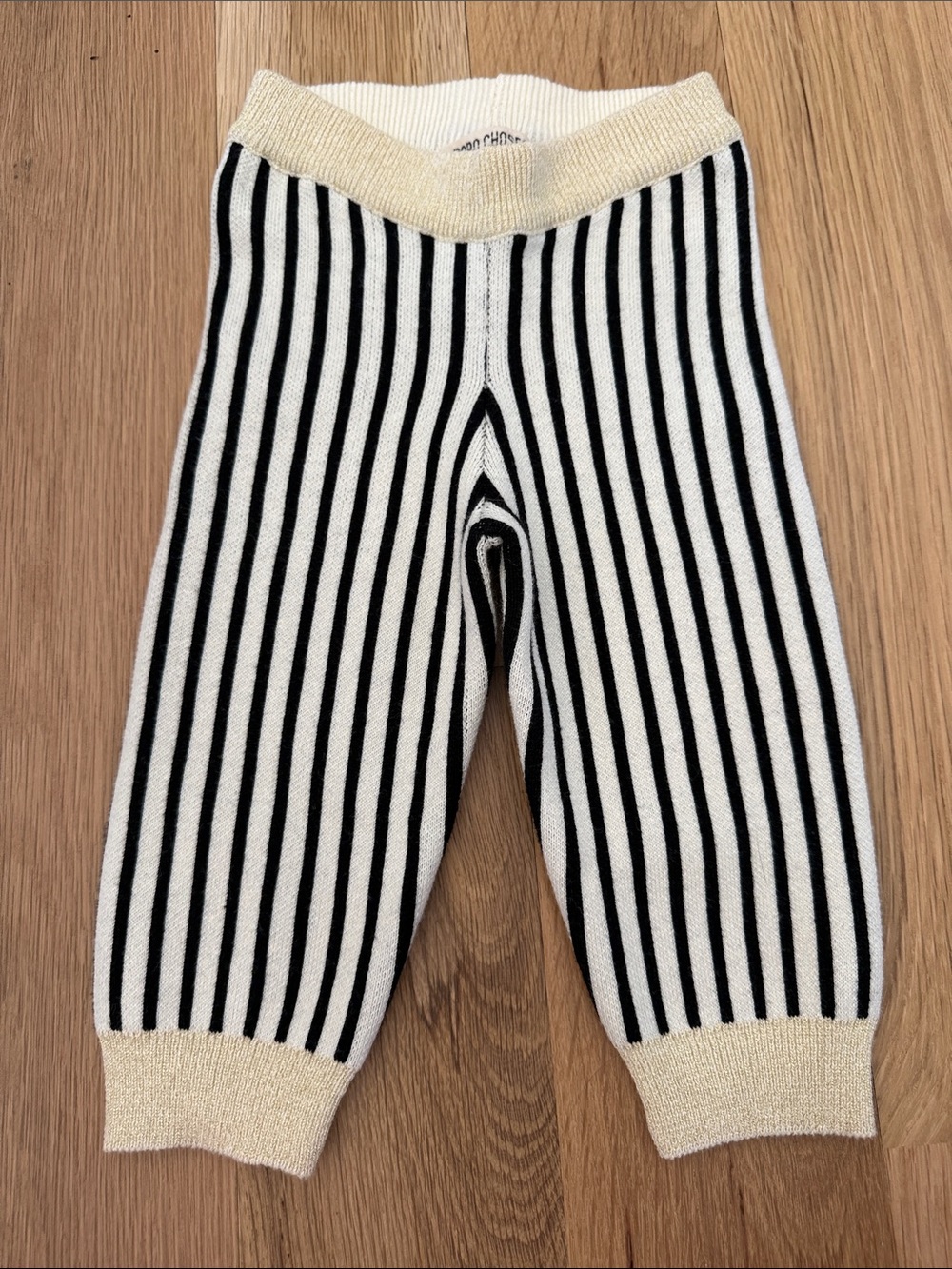Bobo Choses Black and Cream Striped Jogger Pants